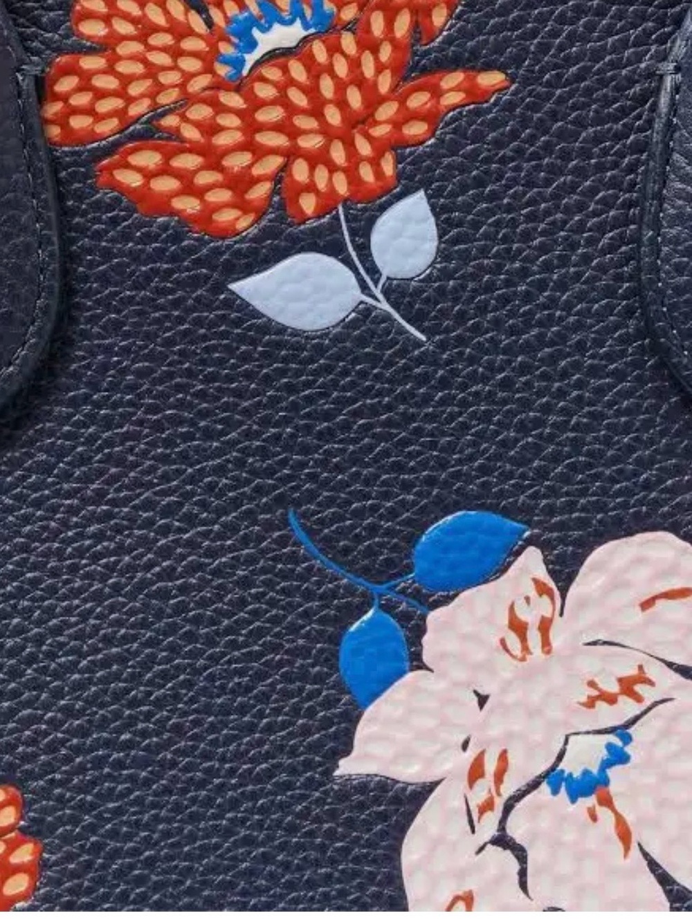 kate spade navy floral crossbody satchel - Picture 6 of 8